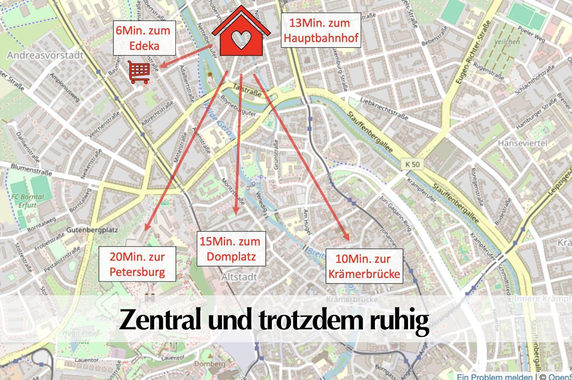Apartment Stadtperle Am Plaetschernden Wasser - 50m2 2r Malerische In Lage Erfurt